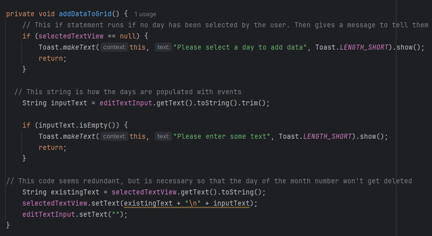 Original Data Display