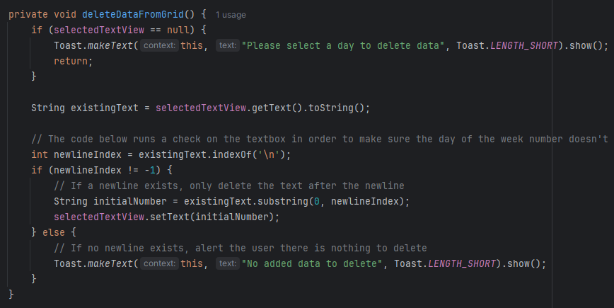 Updated Data Display