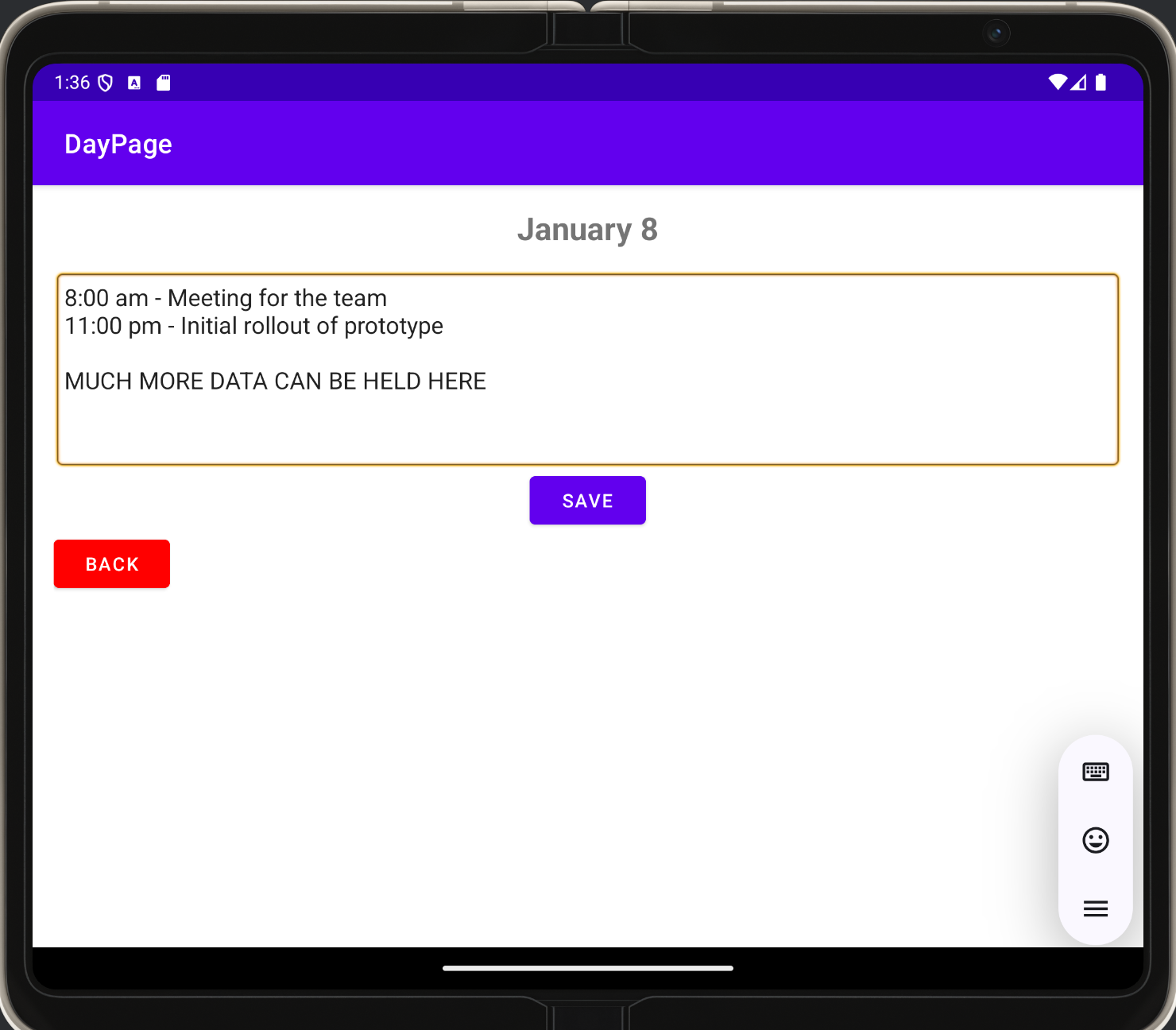 Updated Data Display