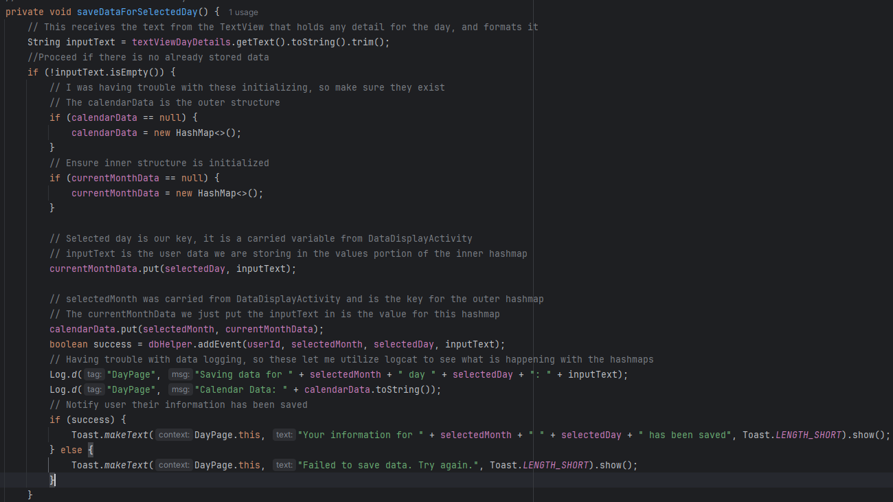 Updated Data Display